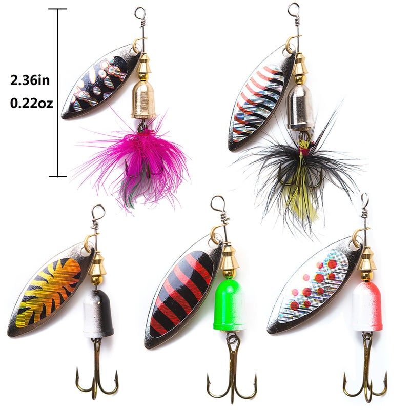 KINGFOREST 10-Piece Spinnerbait Fishing Lures Kit - Hard Metal Bass Trout Salmon Walleye Lures with Tackle Box | Freshwater & Saltwater Fishing Bait - Image 2